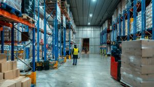 warehouse worker in aisle